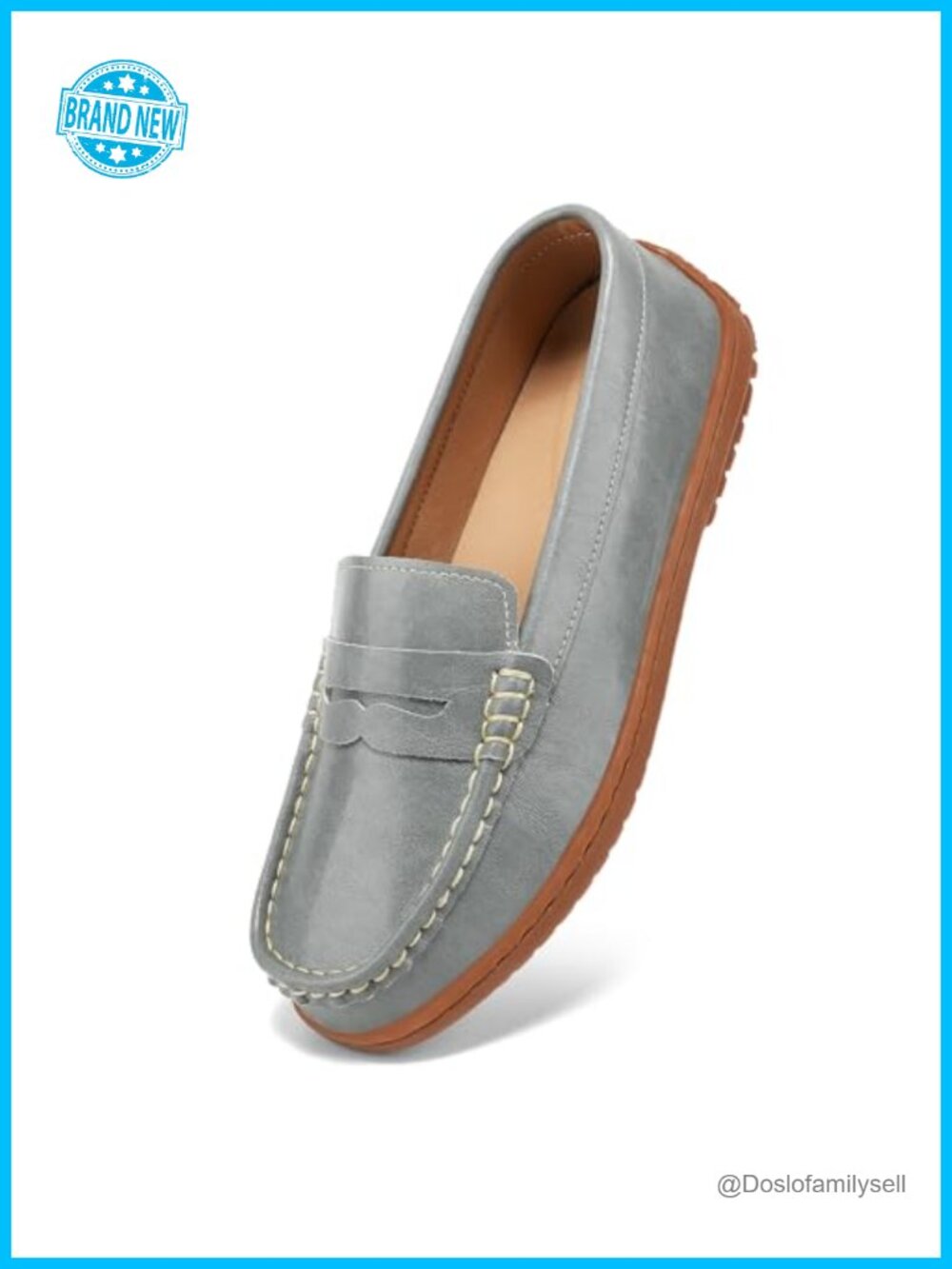 Women's Handsewn Penny Loafers Slip On Vegan Leather Driving Flats
